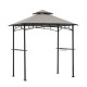 Cenador para barbacoa Linas 244x152cm de acero termolacado negro y techo de tela gris - Sunjoy