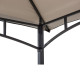 Cenador para barbacoa Linas 244x152cm de acero termolacado negro y techo de tela gris - Sunjoy