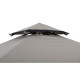 Cenador para barbacoa Linas 244x152cm de acero termolacado negro y techo de tela gris - Sunjoy