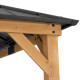 Cenador de jardín Kaps 330x330cm en madera maciza y acero antracita - Sunjoy