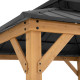 Cenador de jardín Kaps 330x330cm en madera maciza y acero antracita - Sunjoy