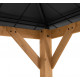 Cenador de jardín Kaps 330x330cm en madera maciza y acero antracita - Sunjoy