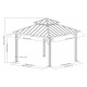 Cenador de jardín Kaps 330x330cm en madera maciza y acero antracita - Sunjoy