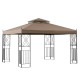 Cenador de jardín Aneto 300x360cm de acero con recubrimiento en polvo marrón y poliéster - Sunjoy