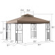 Cenador de jardín Aneto 300x360cm de acero con recubrimiento en polvo marrón y poliéster - Sunjoy