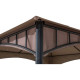 Cenador de jardín Lauro 340x340cm en acero efecto madera y poliéster - Sunjoy