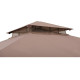 Cenador de jardín Lauro 340x340cm en acero efecto madera y poliéster - Sunjoy