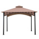 Cenador de jardín Lauro 340x340cm en acero efecto madera y poliéster - Sunjoy