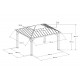 Cenador de jardín Bruri 335x393 cm en madera maciza, acero y policarbonato marrón - Sunjoy