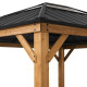 Cenador de jardín Bruri 335x393 cm de madera maciza, acero y policarbonato antracita - Sunjoy
