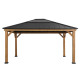 Cenador de jardín Ernir 393x452cm en madera maciza, acero y policarbonato antracita - Sunjoy