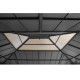 Cenador de jardín Ernir 393x452cm en madera maciza, acero y policarbonato antracita - Sunjoy