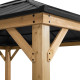 Cenador de jardín Ernir 393x452cm en madera maciza, acero y policarbonato antracita - Sunjoy
