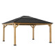 Cenador de jardín Ernir 393x452cm en madera maciza, acero y policarbonato antracita - Sunjoy