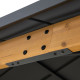 Cenador de jardín Rimo 390x450cm de madera maciza y techo de acero antracita - Sunjoy