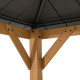 Cenador de jardín Rimo 390x450cm de madera maciza y techo de acero antracita - Sunjoy