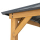 Cenador de jardín Rimo 390x450cm de madera maciza y techo de acero antracita - Sunjoy