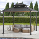 Cenador de jardín Pasu 300x300cm de acero termolacado antracita - Sunjoy