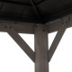 Cenador de jardín Risy 390x450cm en madera maciza gris y techo de acero negro - Sunjoy
