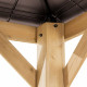 Cenador de jardín Pirin 336x336cm en madera maciza, acero marrón y policarbonato - Sunjoy