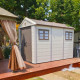 Caseta de jardín HDPE SunLife beige 7,17m² + suelo - Jôbu