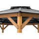 Cenador de jardín Eggi 395x395cm de madera maciza y techo de acero antracita - Sunjoy