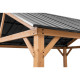 Cenador de jardín Rebra 404x465cm de madera maciza y acero antracita - Sunjoy