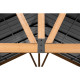 Cenador de jardín Rebra 404x465cm de madera maciza y acero antracita - Sunjoy