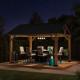 Cenador de jardín Todi 335x399cm de madera maciza y acero antracita - Sunjoy