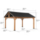 Cenador de jardín Todi 335x399cm de madera maciza y acero antracita - Sunjoy