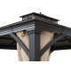 Cenador de jardín Torre 324x385cm en aluminio y acero con recubrimiento en polvo negro - Sunjoy