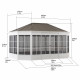 Cenador de jardín Birkett 366x488cm en aluminio blanco y acero marrón - Sunjoy