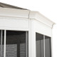 Cenador de jardín Birkett 366x488cm en aluminio blanco y acero marrón - Sunjoy