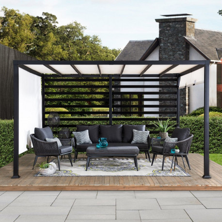 Pérgola Oeta 304x372cm de acero termolacado negro - Sunjoy