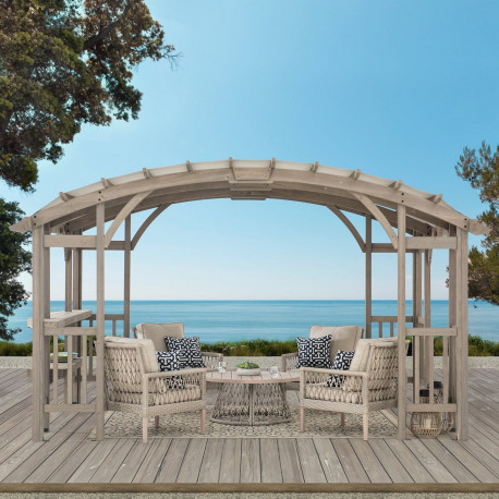Pérgola Dajti 427x305cm de madera maciza con cubierta - Sunjoy