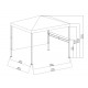 Cenador de jardín Kabru 220x280cm en acero antracita y mosquitera - Sunjoy