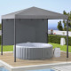 Cenador de jardín Kabru 220x280cm en acero antracita y mosquitera - Sunjoy