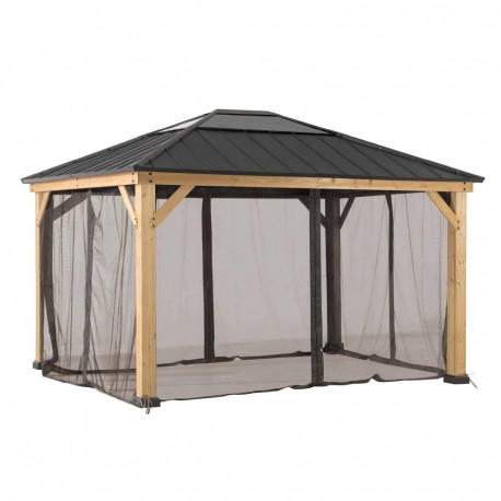 Juego de mosquiteras de poliéster caqui para cenador 335x393cm - Sunjoy