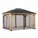 Juego de mosquiteras de poliéster caqui para cenador 393x452cm - Sunjoy