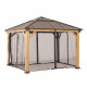 Juego de mosquiteras de poliéster caqui para cenador de 273x273cm - Sunjoy