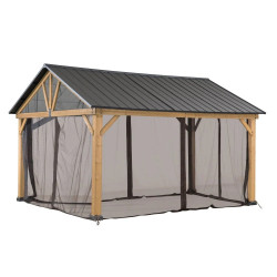 Juego de mosquiteras de poliéster caqui para cenador 335x399cm - Sunjoy