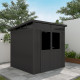 Caseta de jardín de madera compuesta 19,2mm antracita 4,51m² WINSTON con claraboya - Woodlife Garden