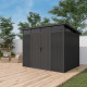 Caseta de jardín de madera compuesta 19,2mm antracita 5,95m² con claraboya GORDON - Woodlife Garden