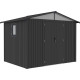 Caseta de jardín Kosto de acero galvanizado, doble pendiente 5,8m² + kit de anclaje - X-Métal