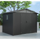 Caseta de jardín Kosto de acero galvanizado, doble pendiente 5,8m² + kit de anclaje - X-Métal