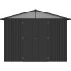 Caseta de jardín Kosto de acero galvanizado, doble pendiente 7,6m² + kit de anclaje - X-Métal