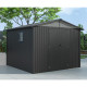 Caseta de jardín Kosto de acero galvanizado, doble pendiente 7,6m² + kit de anclaje - X-Métal
