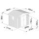 Caseta de jardín Kosto de acero galvanizado, doble pendiente 5,8m² + kit de anclaje - X-Métal