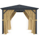Pérgola 300x300cm de aluminio antracita y policarbonato - X-METAL