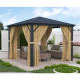 Pérgola 300x300cm de aluminio antracita y policarbonato - X-METAL